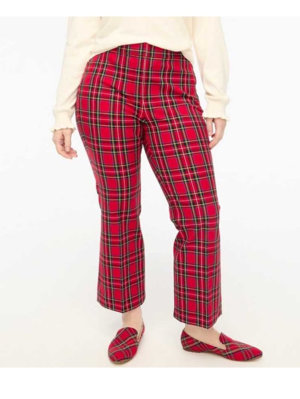 J. CREW KELSEY TARTAN PLAID CROPPED FLARE